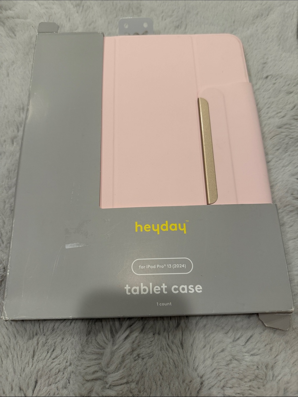 IPad Pro 13 Soft Pink Tablet Case with Gold Accent